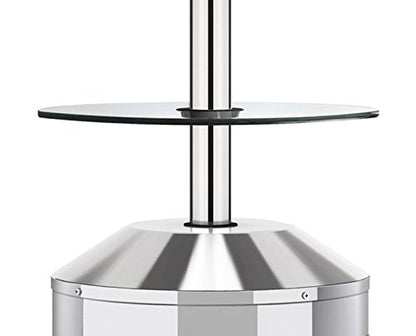 Enders Terrassenheizer Gas Elegance, Gas-Heizstrahler 9376, Heizpilz mit stufenloser Regulierung, Eco Plus Brenner, Transporträder, Umkippsicherung, Silber/Schwarz