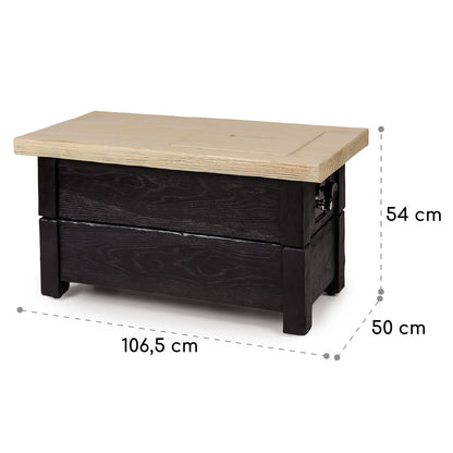 Blumfeldt Corinth Gas-Feuerstelle, Heizstrahler & Feuerstellen 40.000BTU/13kW, Feuerstelle mit Abdeckung, Heizstrahler Gas, Edelstahlbrenner, schwarz