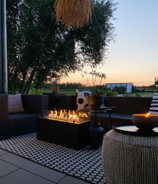 Planika Rio - Gas Feuerstelle für den Außenbereich - Tragbarer und Kompakter Gaskamin für den Garten - Außenkamin - Wetterfest - Leichte Montage - Lpg-Kraftstoff