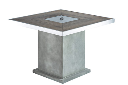 Clifton Gaskamin Comfort Serie (Lounge- Dining- Table) Feuerstelle Terrassenkamin Verschiedene Kombinationen (Tischfuß Dining Table Grey - Tischplatte L Lime)